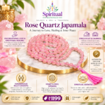 Natural Rose Quartz Japamala for Unconditional Love, & Inner Peace
