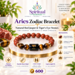 Natural Red Jasper & Tiger's Eye Aries Zodiac Bracelet for Courage