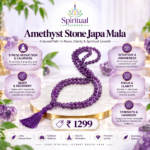 Natural Amethyst Stone Japa Mala for Peace, Intuition & Spiritual Growth