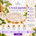 Natural Quartz Crystal Japmala for Meditation, & Spiritual Growth