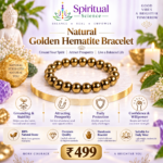 Natural Golden Hematite Stone Bracelet for Grounding, Protection & Prosperity