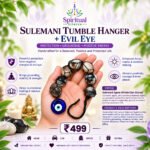 Sulemani Tumble Hanger + Evil Eye – Natural Agate Protection Hanging for Home, Car, Office & Gifting