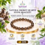 Natural Smokey Quartz Stone Bracelet – Authentic Crystal for Grounding, Protection, Stress Relief & Emotional Balance