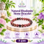 Natural Rhodonite Stone Bracelet – Promotes Emotional Healing, Self-Love, Stress Relief & Forgiveness