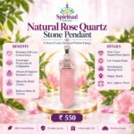 Natural Rose Quartz Stone Pendant – Faceted Point Crystal for Love, Healing, Self-Care & Positive Energy