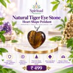 Natural Tiger Eye Stone Heart Shape Pendant – Courage, Confidence, Protection & Good Luck